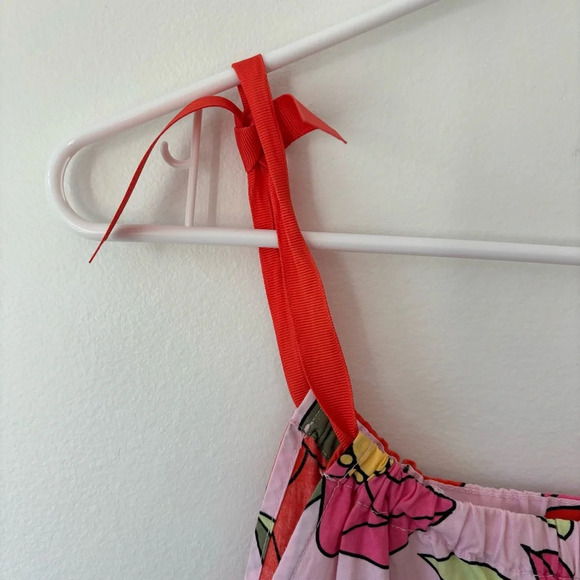Hanna Andersson Big Floral Pillowcase Sundress Tie Ribbon Straps Girls Children - Picture 4 of 8